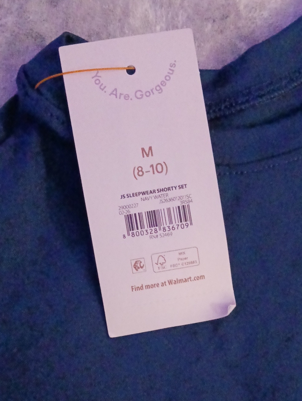 Joyspun Sleepwear Tnak Top, Medium Navy - Picture 3 of 5